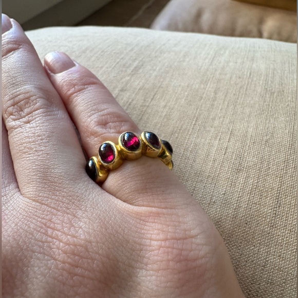 Jemma Sands Anthropologie Portugal Ring in Garnet Sz 7 - Picture 5 of 7